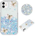 For iPhone 11 Luminous Starry Sky Glitter Butterfly TPU Phone Case(White)