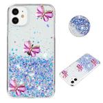 For iPhone 11 Luminous Starry Sky Glitter Butterfly TPU Phone Case(Purple)