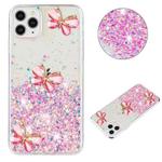 For iPhone 11 Pro Luminous Starry Sky Glitter Butterfly TPU Phone Case(Pink)