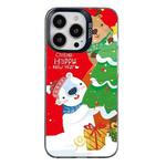 For iPhone 15 Pro Max Christmas Series PC Full Coverage Pattern Phone Case(CK033 Black)