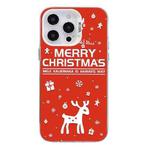 For iPhone 15 Pro Max Christmas Series PC Full Coverage Pattern Phone Case(CW045 White)