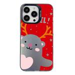 For iPhone 15 Pro Max Christmas Series PC Full Coverage Pattern Phone Case(CK035 Black)