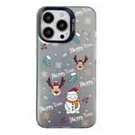 For iPhone 15 Pro Max Christmas Series PC Full Coverage Pattern Phone Case(CK041 Black)