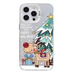 For iPhone 15 Pro Max Christmas Series PC Full Coverage Pattern Phone Case(CW042 White)