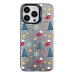 For iPhone 15 Pro Christmas Series PC Full Coverage Pattern Phone Case(CK036 Black)