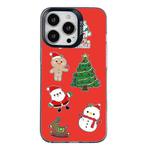 For iPhone 15 Pro Christmas Series PC Full Coverage Pattern Phone Case(CK040 Black)