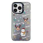 For iPhone 15 Pro Christmas Series PC Full Coverage Pattern Phone Case(CK041 Black)