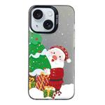 For iPhone 15 Plus Christmas Series PC Full Coverage Pattern Phone Case(CK034 Black)