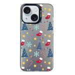 For iPhone 15 Plus Christmas Series PC Full Coverage Pattern Phone Case(CK036 Black)