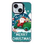 For iPhone 15 Plus Christmas Series PC Full Coverage Pattern Phone Case(CK047 Black)