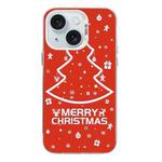 For iPhone 15 Christmas Series PC Full Coverage Pattern Phone Case(CW046 White)