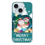 For iPhone 15 Christmas Series PC Full Coverage Pattern Phone Case(CW048 White)