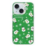 For iPhone 15 Christmas Series PC Full Coverage Pattern Phone Case(CW038 White)