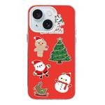 For iPhone 15 Christmas Series PC Full Coverage Pattern Phone Case(CW040 White)