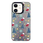 For iPhone 12 Christmas Series PC Full Coverage Pattern Phone Case(CK036 Black)