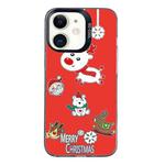 For iPhone 12 Christmas Series PC Full Coverage Pattern Phone Case(CK039 Black)