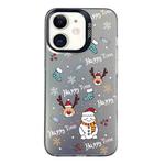 For iPhone 12 Christmas Series PC Full Coverage Pattern Phone Case(CK041 Black)