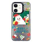 For iPhone 12 Christmas Series PC Full Coverage Pattern Phone Case(CK044 Black)