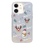 For iPhone 12 Christmas Series PC Full Coverage Pattern Phone Case(CW041 White)