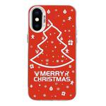 For iPhone X / XS Christmas Series PC Full Coverage Pattern Phone Case(CW046 White)