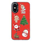 For iPhone X / XS Christmas Series PC Full Coverage Pattern Phone Case(CK040 Black)