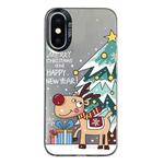 For iPhone X / XS Christmas Series PC Full Coverage Pattern Phone Case(CK042 Black)