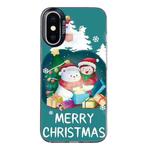 For iPhone X / XS Christmas Series PC Full Coverage Pattern Phone Case(CK048 Black)