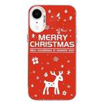 For iPhone XR Christmas Series PC Full Coverage Pattern Phone Case(CW045 White)