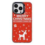 For iPhone 16 Pro Christmas Series PC Full Coverage Pattern Phone Case(CK045 Black)