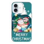 For iPhone 16 Plus Christmas Series PC Full Coverage Pattern Phone Case(CW048 White)