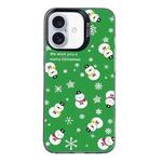 For iPhone 16 Plus Christmas Series PC Full Coverage Pattern Phone Case(CK038 Black)