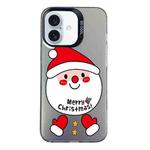 For iPhone 16 Plus Christmas Series PC Full Coverage Pattern Phone Case(CK043 Black)