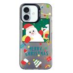 For iPhone 16 Plus Christmas Series PC Full Coverage Pattern Phone Case(CK044 Black)