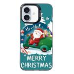 For iPhone 16 Plus Christmas Series PC Full Coverage Pattern Phone Case(CK047 Black)