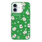 For iPhone 16 Plus Christmas Series PC Full Coverage Pattern Phone Case(CW038 White)