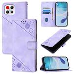 For T-Mobile REVVL 7 5G Skin-feel Embossed Leather Phone Case(Light Purple)