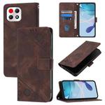 For T-Mobile REVVL 7 5G Skin-feel Embossed Leather Phone Case(Brown)