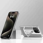 For iPhone 13 Pro Extraordinary Cooling Holder Phone Case(Silver White)