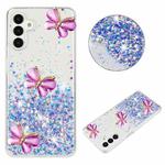 For Samsung Galaxy S24 5G Luminous Starry Sky Glitter Butterfly TPU Phone Case(Purple)