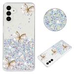 For Samsung Galaxy S24+ 5G Luminous Starry Sky Glitter Butterfly TPU Phone Case(White)