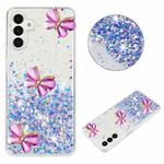 For Samsung Galaxy S24 FE 5G Luminous Starry Sky Glitter Butterfly TPU Phone Case(Purple)