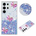 For Samsung Galaxy S24 Ultra 5G Luminous Starry Sky Glitter Butterfly TPU Phone Case(Purple)