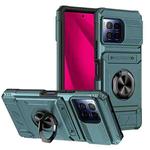 For T-Mobile REVVL 7 Pro TPU Hybrid PC Shockproof Card Phone Case with Metal Ring Holder(Green)