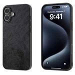 For iPhone 16 Plus Dual Color Lichi Texture PU Phone Case(Black)