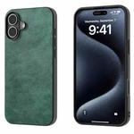 For iPhone 16 Plus Dual Color Lichi Texture PU Phone Case(Green)