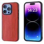 For iPhone 16 Pro Max Black Frame Two-color Calf Texture PU Phone Case(Red)