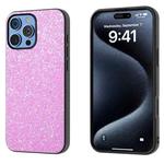 For iPhone 16 Pro Max Black Frame Colorful Glitter Phone Case(Dark Pink)