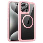 For iPhone 15 Pro Max Forerunner Shockproof Acrylic Hybrid TPU Magsafe Phone Case(Pink)