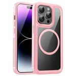 For iPhone 14 Pro Forerunner Shockproof Acrylic Hybrid TPU Magsafe Phone Case(Pink)