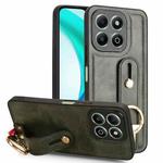 For Honor X6b Wristband Leather Back Phone Case(Green)